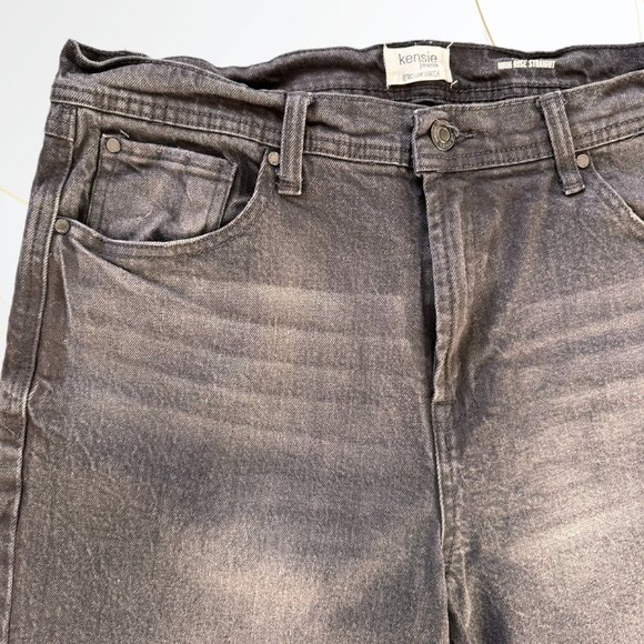 Kensie Mila High Rise Straight Jeans Black - Picture 4 of 9